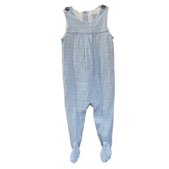 Ralph Lauren Baby Boy Romper sz 9 months Light Blue Plaid - Picture 1 of 6